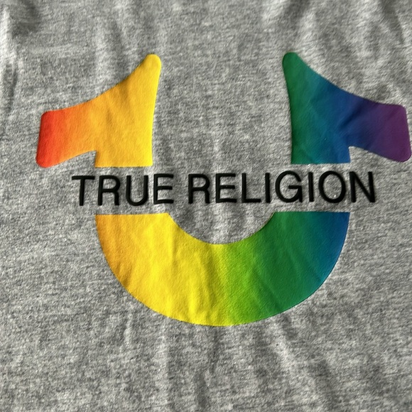 True Religion Heather Grey rainbow tee - Picture 6 of 7